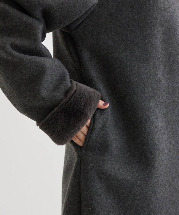 Green Parks フーディガウンコート Charcoal Gray