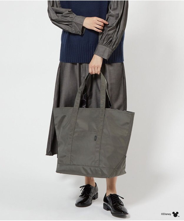 Y'SACCS 【Disney Collection】シルエットプリントトートバッグ　Lサイズ グレー