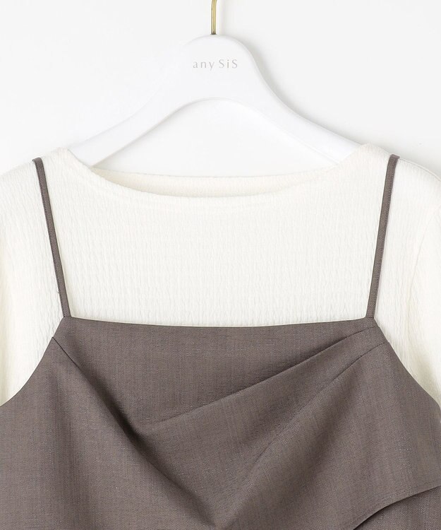 ANY SIS ビスチェワンピース × カットソー セット モカ