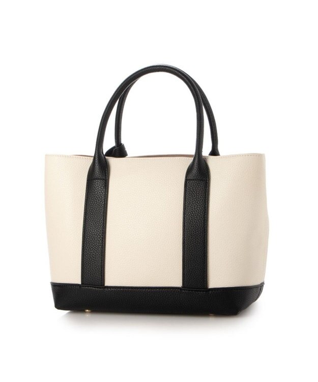 UNBILLION 【テレビ ドラマ着用アイテム】cachecache ショルダー付きパーテーション合成皮革トート ブラックミックス