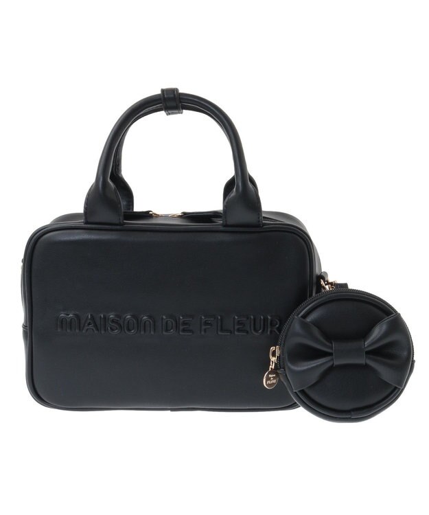Maison de FLEUR ポーチ付き2Wayボストンバッグ Black