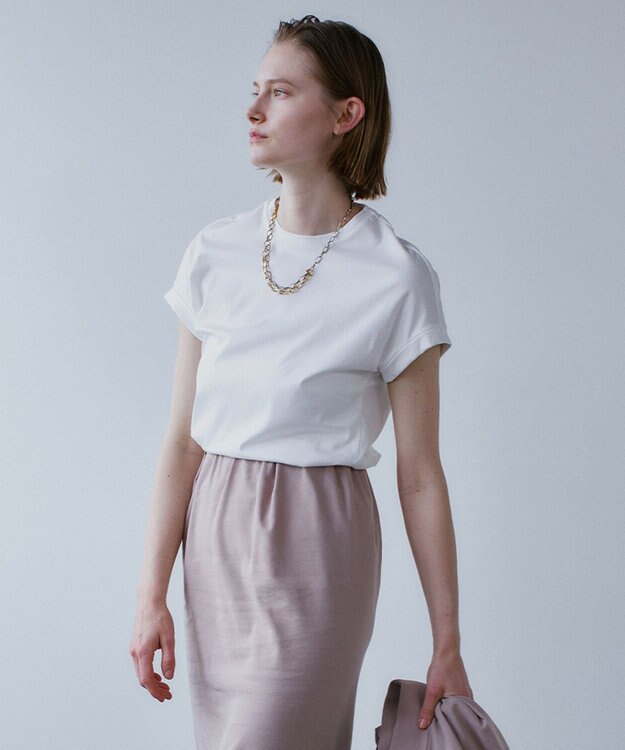 BEIGE， BORNA / コットンスムースTシャツ Off