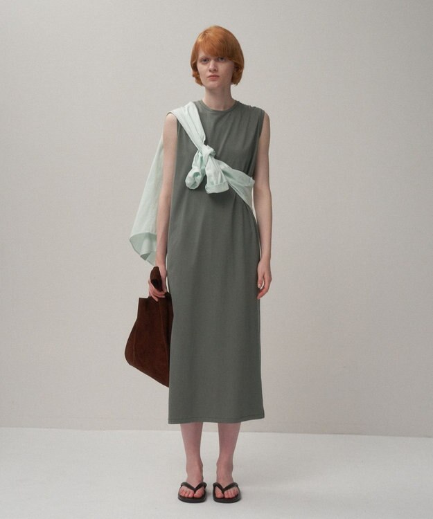 ATON SUVIN 60/2 | タンクトップドレス KHAKI