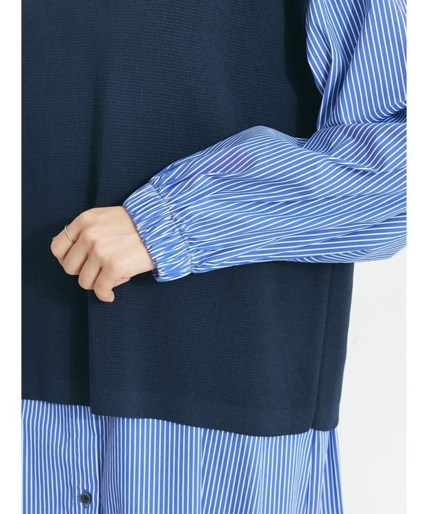 CRAFT STANDARD BOUTIQUE 【洗える】ニットベスト+シャツワンピース-SET Navy