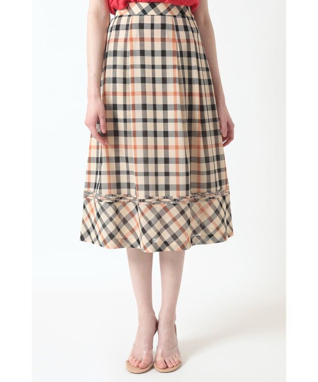 DAKS ウールボイル フレアスカート ハウスチェック