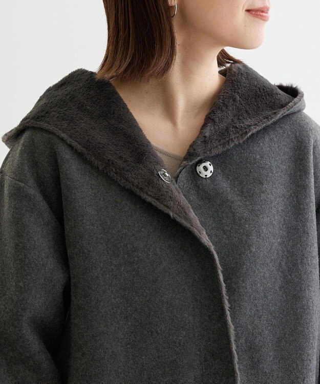 Green Parks フーディガウンコート Charcoal Gray