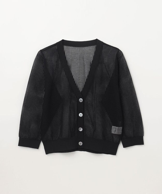 GRACE CONTINENTAL メッシュニットカーディガン ブラック