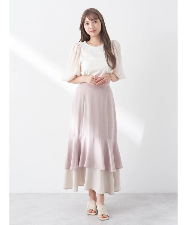 earth music&ecology ラメスリーブプルオーバー Ivory