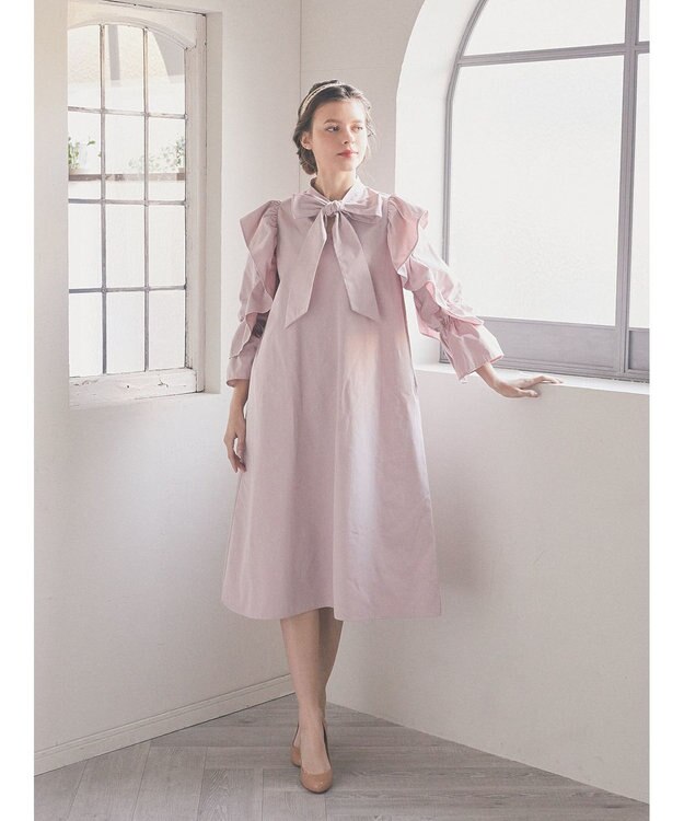 Maison de FLEUR ラッフルボウタイワンピース Pink