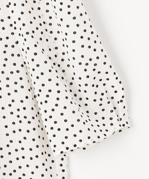 ANY SIS 【洗える】シアーストライプ ブラウス オフドット