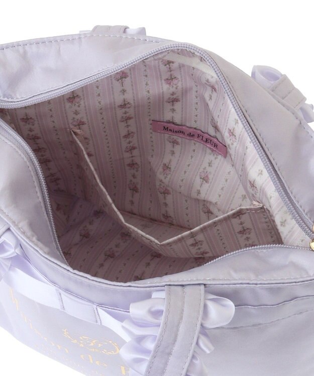 Maison de FLEUR ブランドロゴフリルハンドルトートSバッグ Lilac