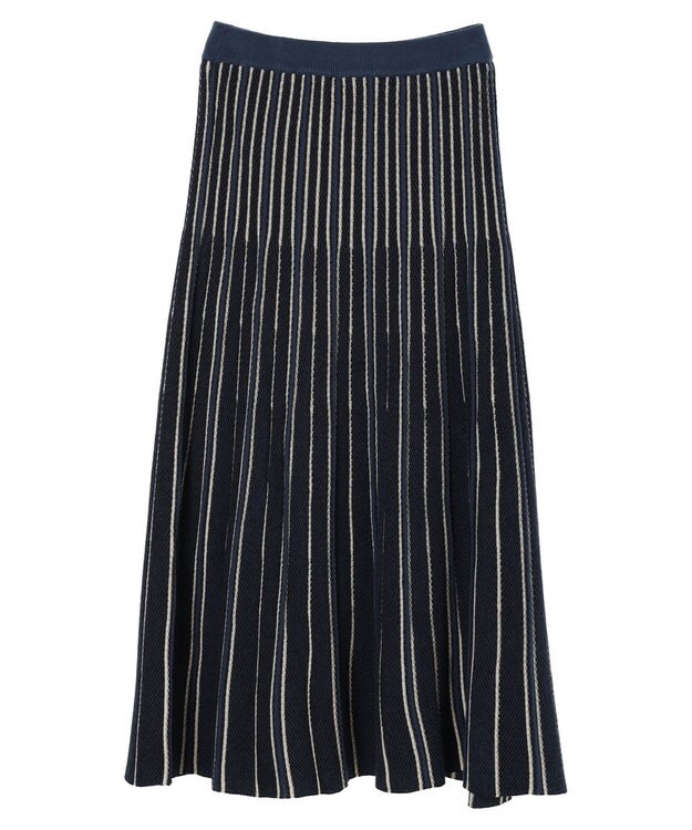 CRAFT STANDARD BOUTIQUE 配色ストライプニットスカート Blue