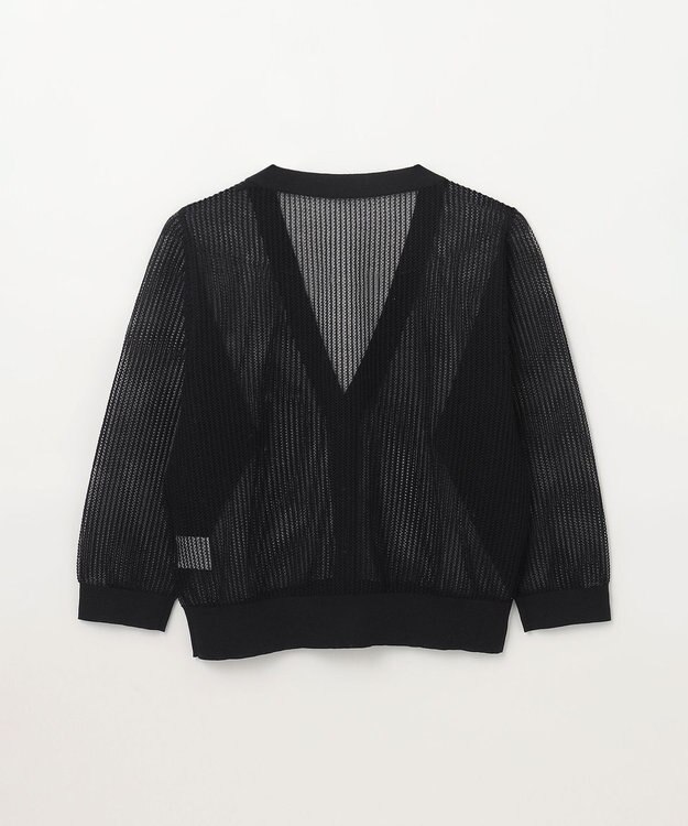 GRACE CONTINENTAL メッシュニットカーディガン ブラック