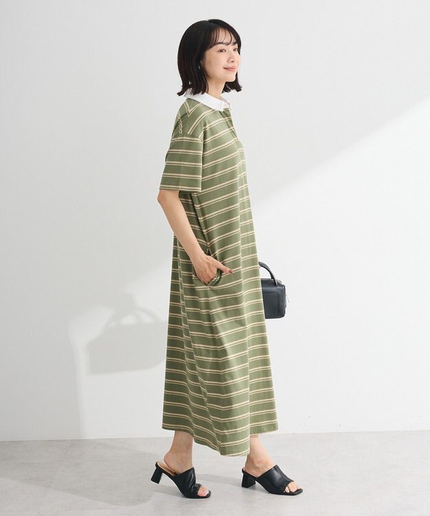 Green Parks ・ＳＵＧＡＲ　ＳＰＯＯＮ　ボーダーポロワンピース Khaki