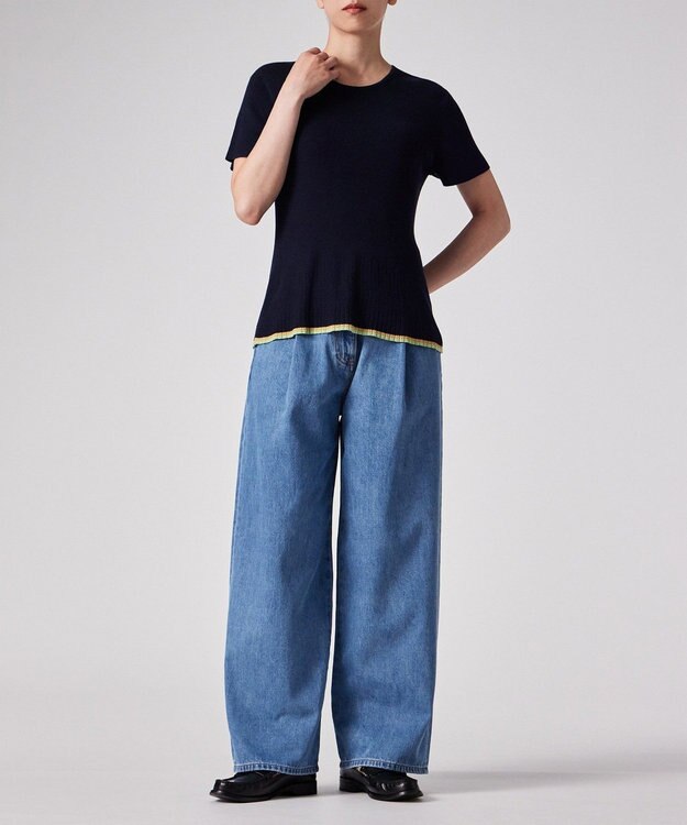 Paul Smith インディゴ ワイド デニムパンツ インディゴブルー