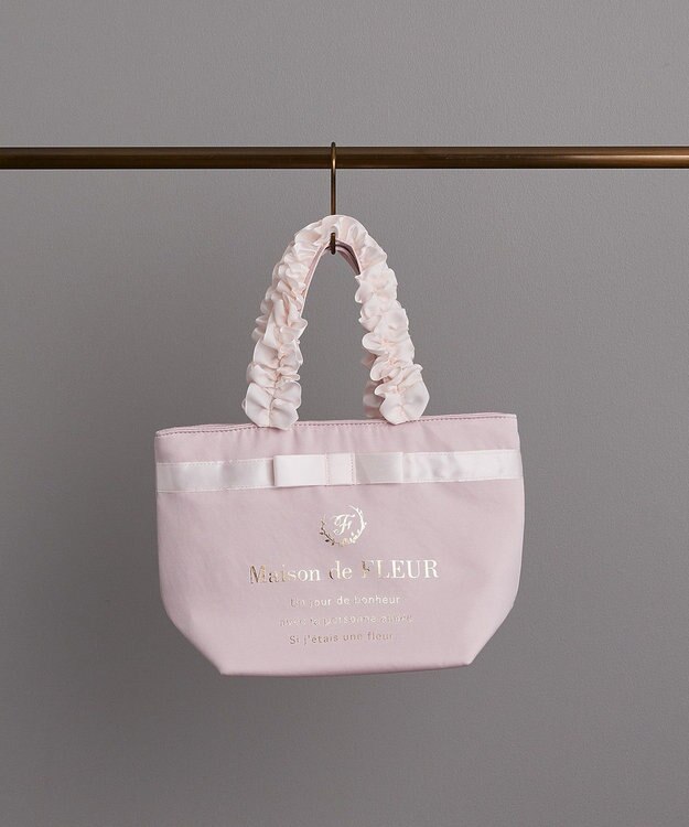 Maison de FLEUR ブランドロゴフリルハンドルトートSバッグ Light Pink