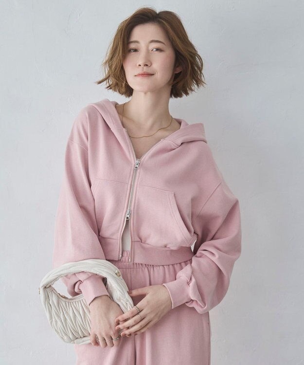 WEGO ショートZIPパーカー ピンク