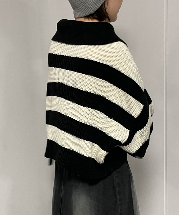 WEGO ハーフジップニットプルオーバー 柄1