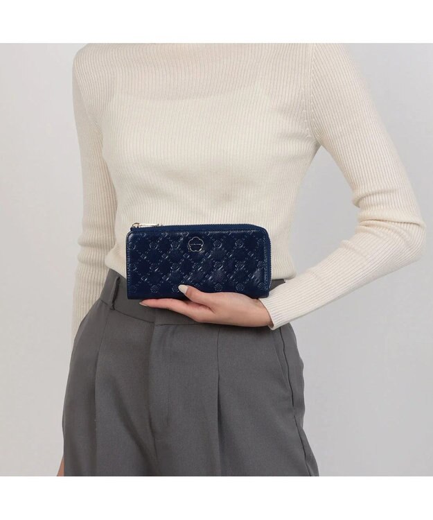 CLATHAS アクシオン Lファスナー長財布 ネイビー