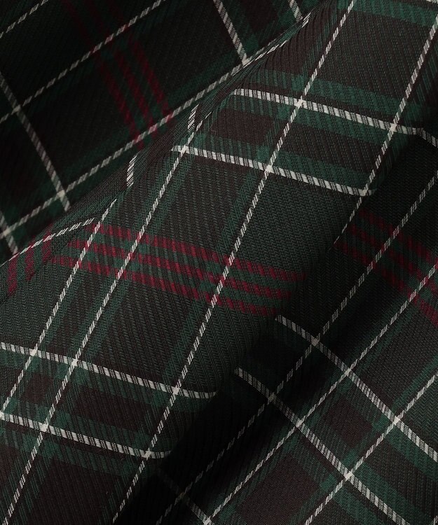 組曲 L シアーツイルチェック フレアスカート グリーン系9