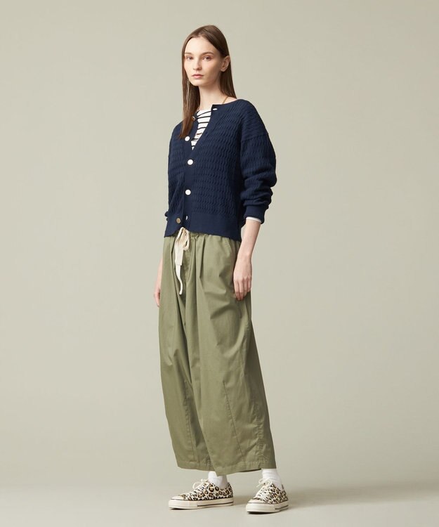 J.PRESS YORK STREET 【WOMEN】コットンケーブル カーディガン ネイビー系