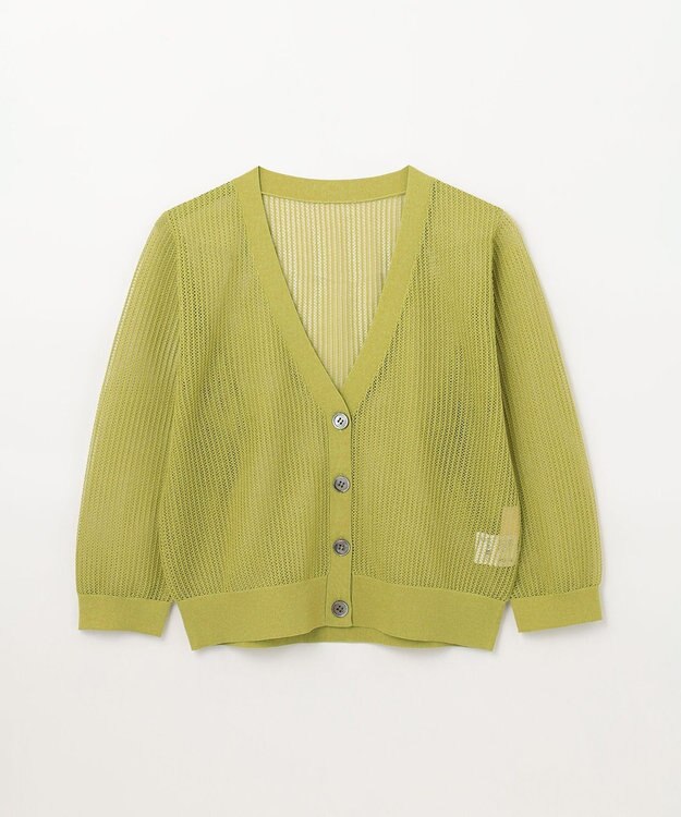 GRACE CONTINENTAL メッシュニットカーディガン グリーン