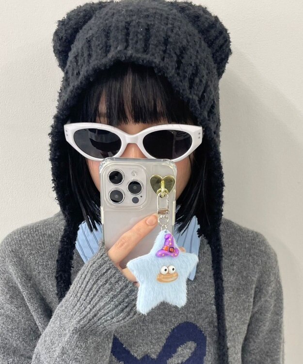 WEGO ミニお星さまモンスターぬいぐるみキーホルダー サックス