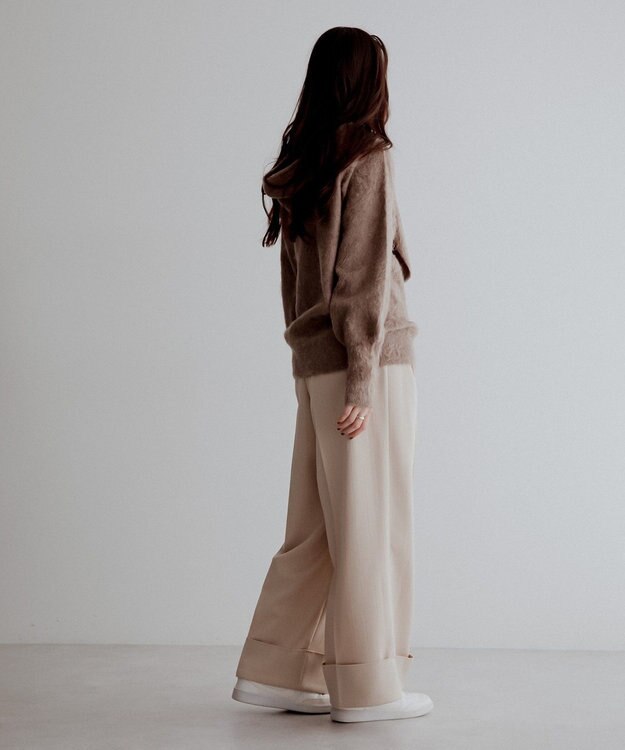 CRAFT STANDARD BOUTIQUE フードストール付きニットプルオーバー Beige