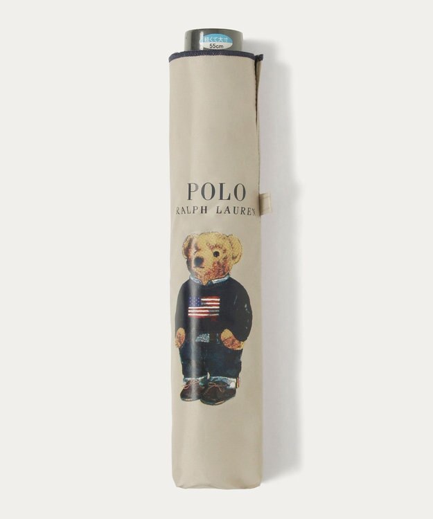 MOONBAT 【遮光率100％/遮熱/UV/軽量】POLO RALPH LAUREN（ポロ ラルフローレン）晴雨兼用日傘  ポロベア 折りたたみ傘 ユニセックス ベージュ