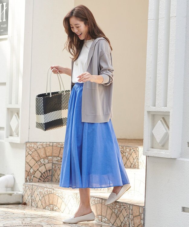 ANY L 【接触冷感/UVケア/アンチピリング】フーディーカーディガン グレー