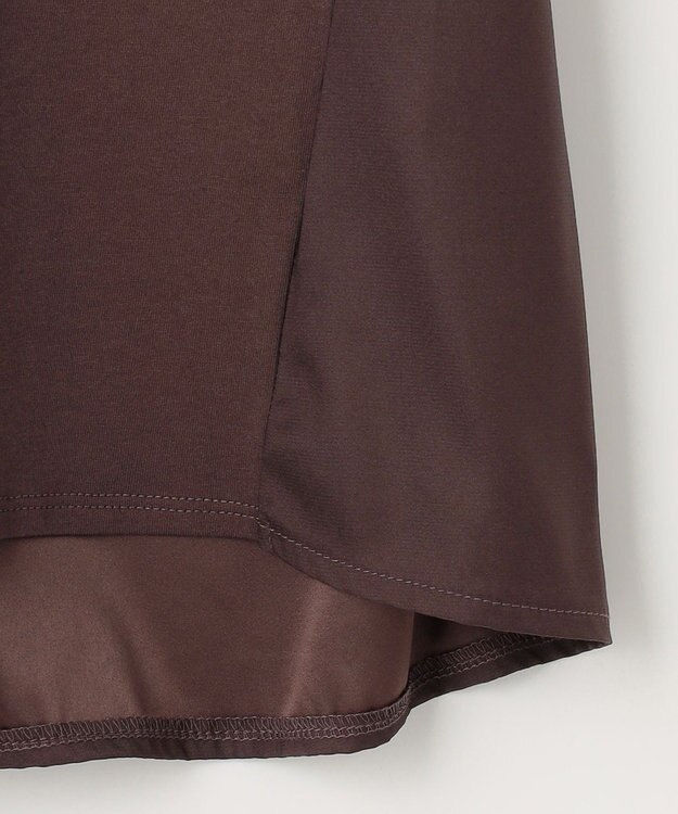 ANY SIS S 【WEB・一部店舗限定】サテンコンビ プルオーバー ブラウン