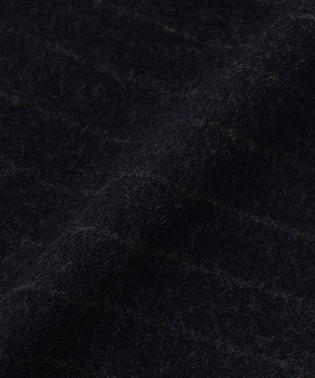 ICB ミルドウール アフガン型ニットストール ネイビーストライプ柄系