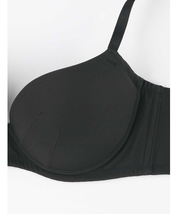 AMPHI 【NAILS INCコラボ】 ノンワイヤーブラ 谷間をメイク 脇高設計 背中をスムージング Aカップあり 【BRAGENIC ブラジェニック スムージングタイプ】 ブラジャー ブラ ワイヤレス BMI245 アンフィ／ワコール ブラック