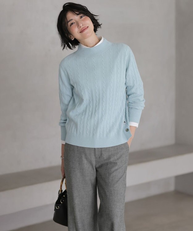 J.PRESS LADIES L チェルビック セミワイド パンツ グレー系