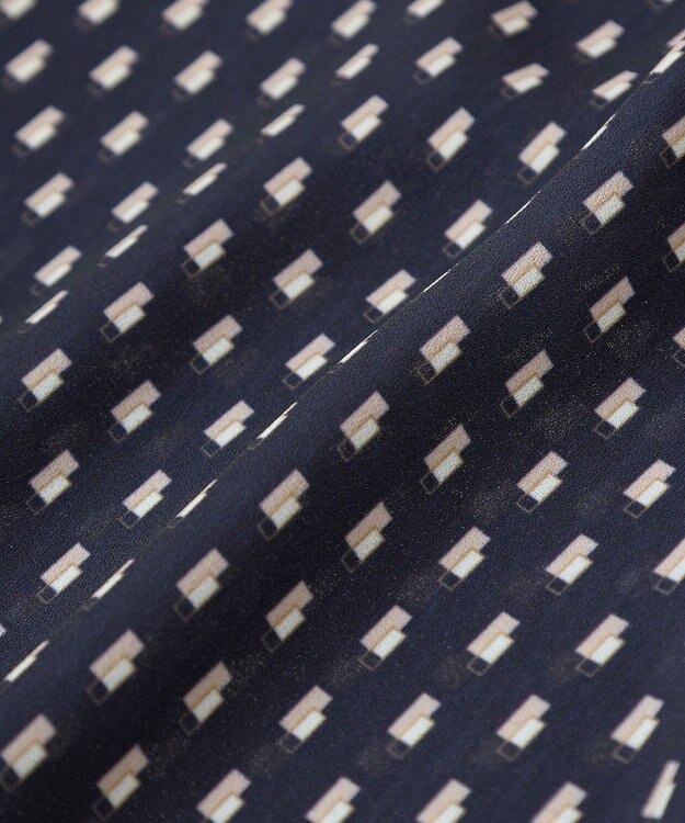 YECCA VECCA ジオメ柄ボウタイブラウス Navy