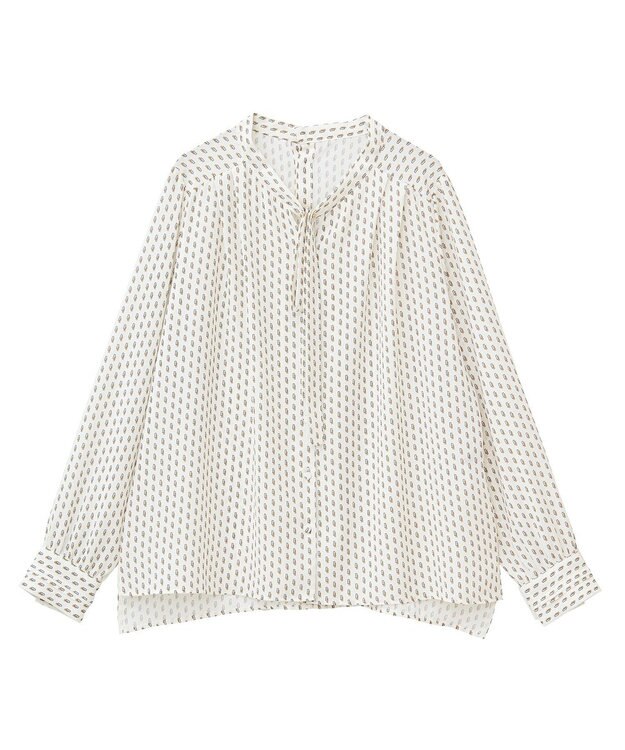 YECCA VECCA ジオメ柄ボウタイブラウス Ivory