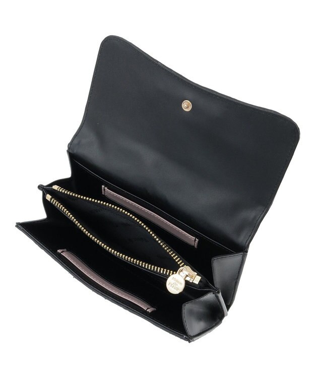 Maison de FLEUR リボンキルティングロングウォレット Black