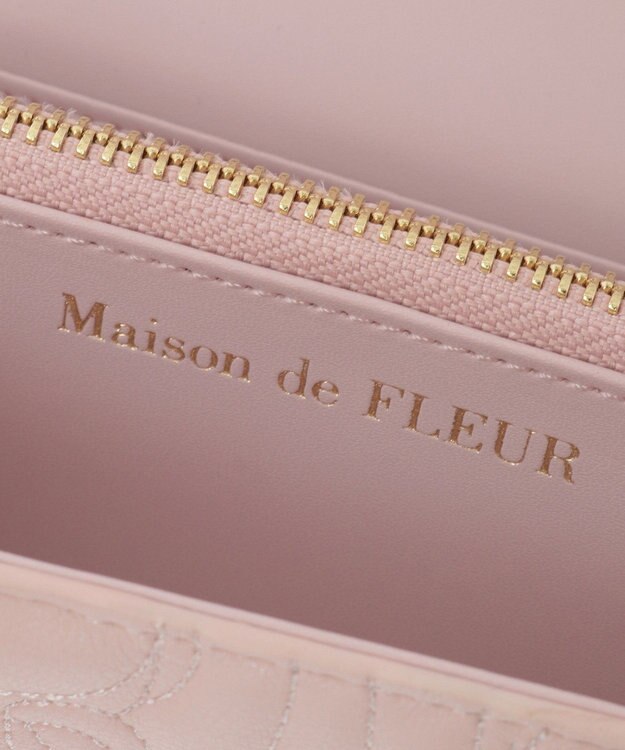 Maison de FLEUR リボンキルティングロングウォレット Pink