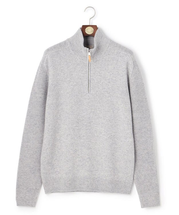 J.PRESS MEN ウール×カシミヤの上質素材【Cash Lamb's Wool】ハーフジップ ニット_25年モデル ライトグレー系