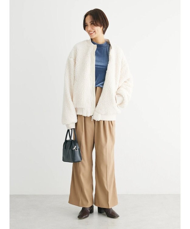 Green Parks ・Ｐｅｔｉｔ　Ｆｌｅｕｒ　ハイウエストワイドパンツ Beige