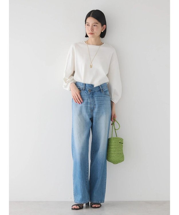 AMERICAN HOLIC ＵＶカット７分袖タックプルオーバー Off White