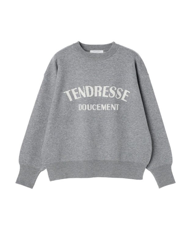 Green Parks もちやわ　ロゴニットプルオーバー Gray Mixture