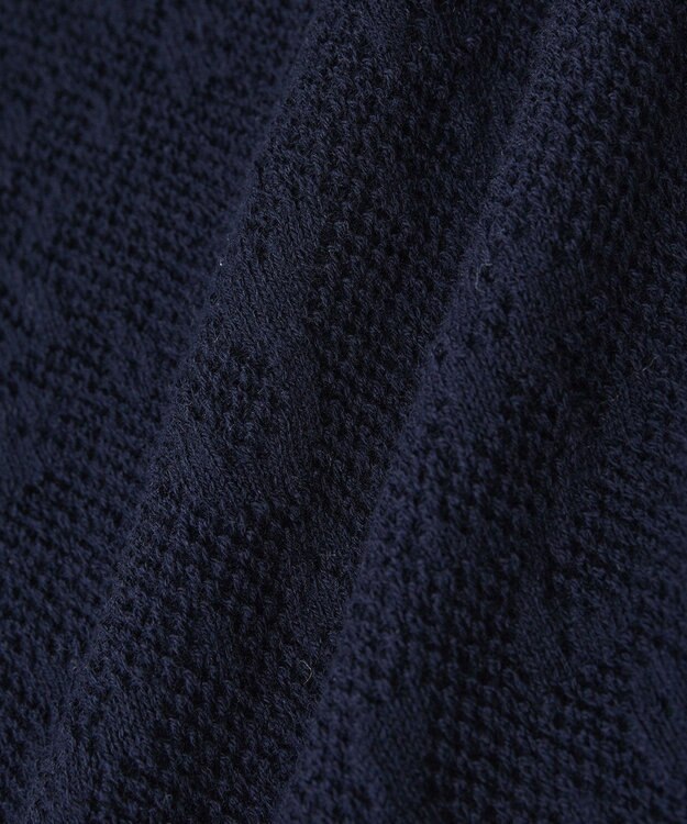 earth music&ecology バイカラーフラワージャガードニットプルオーバー Dark Navy