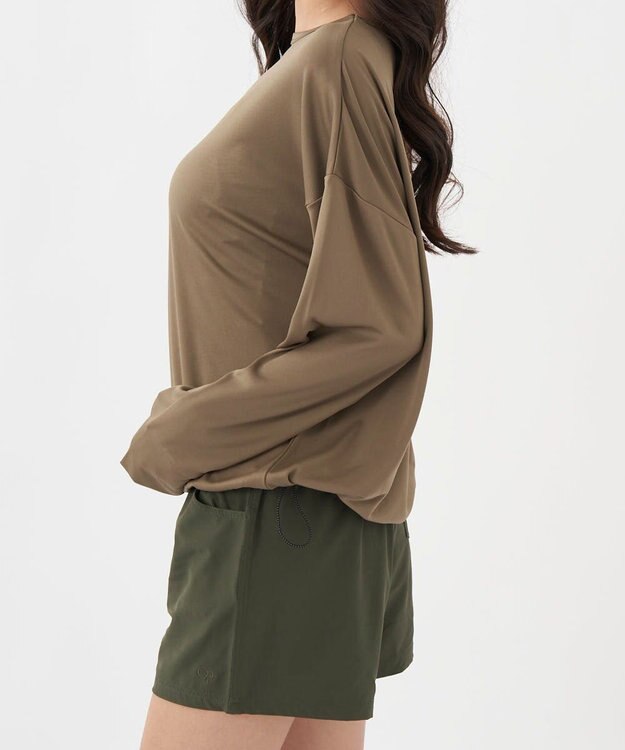 OP／FILA 【Ocean Pacific】ドロスコード付き長袖ラッシュガード　上下2点セット ベージュ