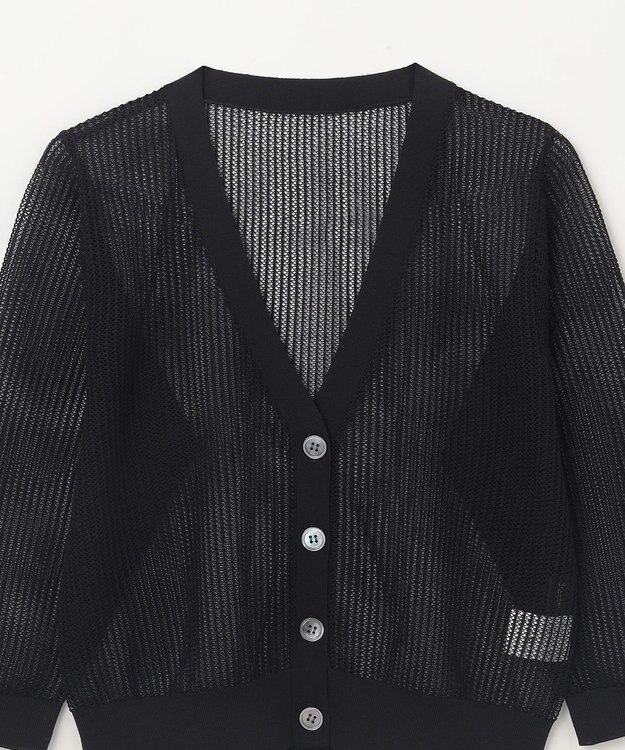 GRACE CONTINENTAL メッシュニットカーディガン ブラック