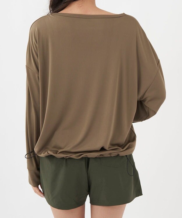 OP／FILA 【Ocean Pacific】ドロスコード付き長袖ラッシュガード　上下2点セット ベージュ