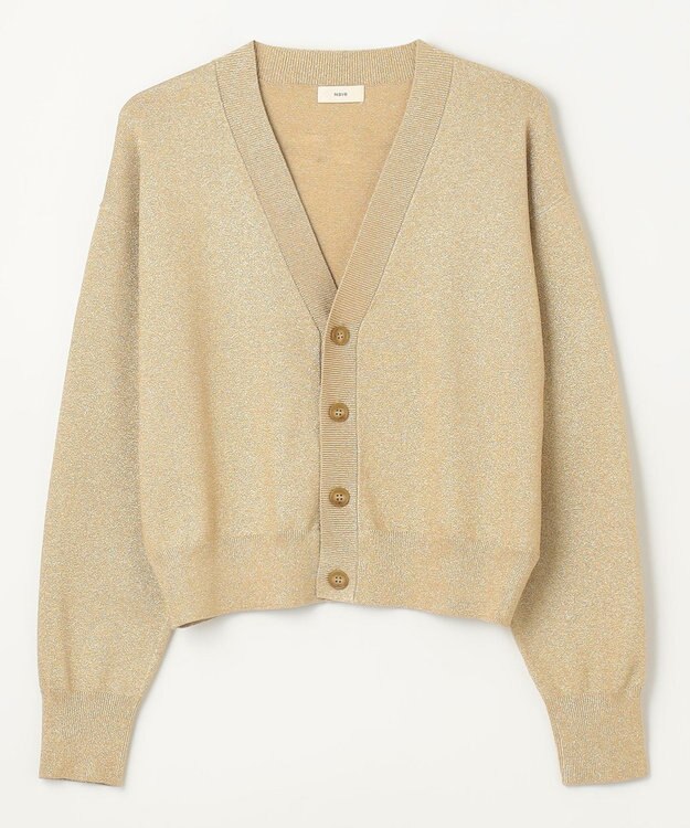 NAVE 【Nave・洗える】ラメニット カーディガン ゴールド系