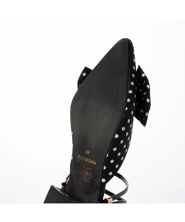 MODE ET JACOMO <noyau>2WAYリボンストラップミュールパンプス ブラックキジ