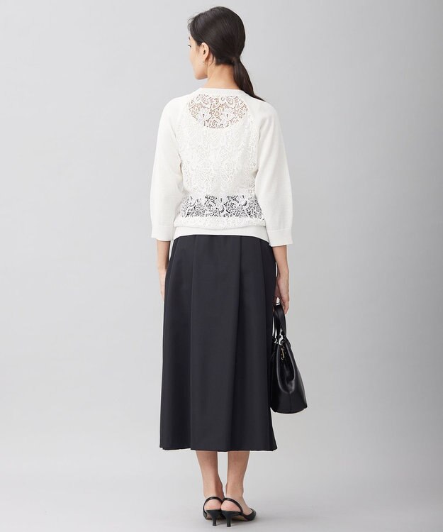 自由区 S 【洗える】レースコンビニット プルオーバー オフホワイト