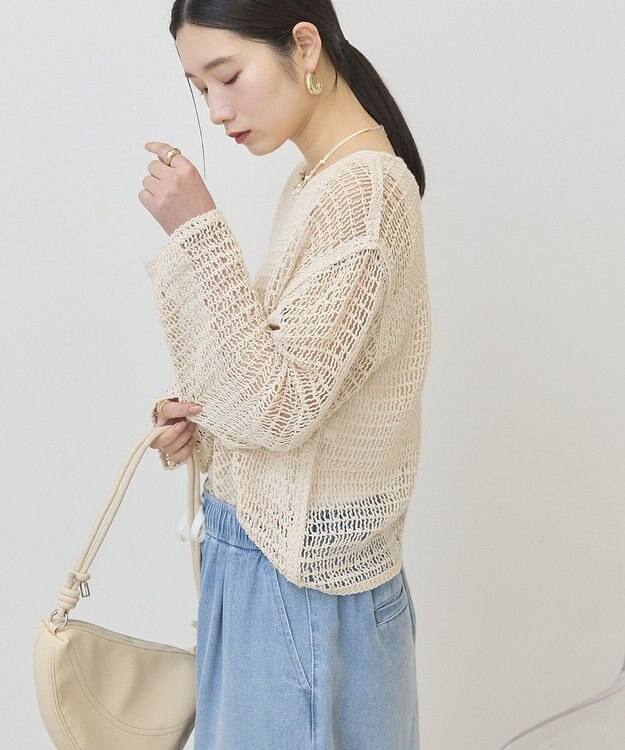 AMERICAN HOLIC 刺繍メッシュプルオーバー Ivory